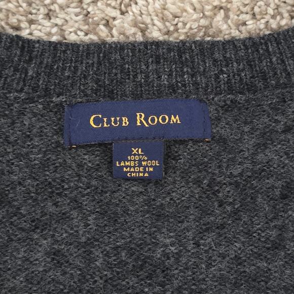 Men’s Lambs Wool Sweater Vest XL Gray V Neck Layering Timeless Business Casual - Picture 5 of 6